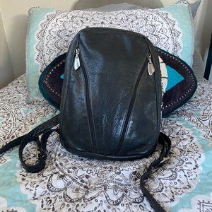 Libaire black pebbled leather backpack